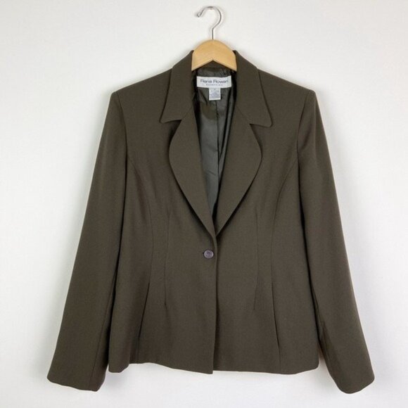 Rena Rowan Vintage 90's Moss Green Blazer - Picture 5 of 11